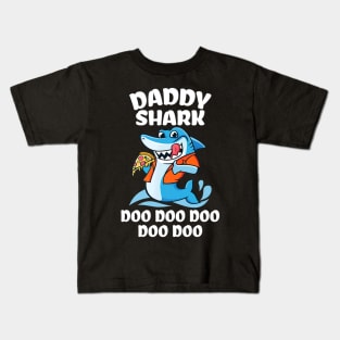 Daddy Shark Doo Doo Fathers Day Kids T-Shirt